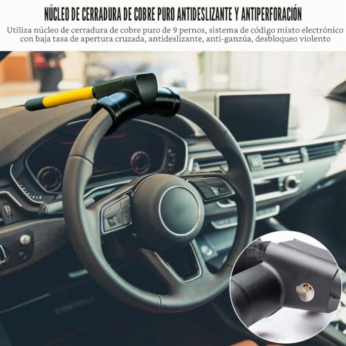 Antirrobo para coche universal bloqueo de seguridad negro para furgoneta y autocaravana 4