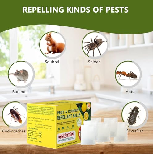 mouse rodent repellent peppermint oil lemon moth balls for rodents outdoor and indoor use deterrent rats squirrel mice repellent for carkitchenwarehouse 24 pack