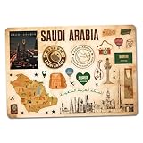 A5-Aufkleberbogen, Saudi-Arabien, Vinyl-Aufkleber, Nahen Osten, Retro, Vintage, Flughafen, Stadt, Flagge, Reisen, Urlaub, Landästhetik, #82843