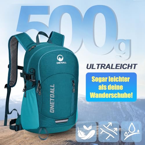 ONETOALL Wanderrucksack Damen 20L, Diebstahlsicherer Tagesrucksack Damen, Wasserdichter Fahrrad Rucksack mit Rückenbelüftung zum Wandern… – Ansicht 2