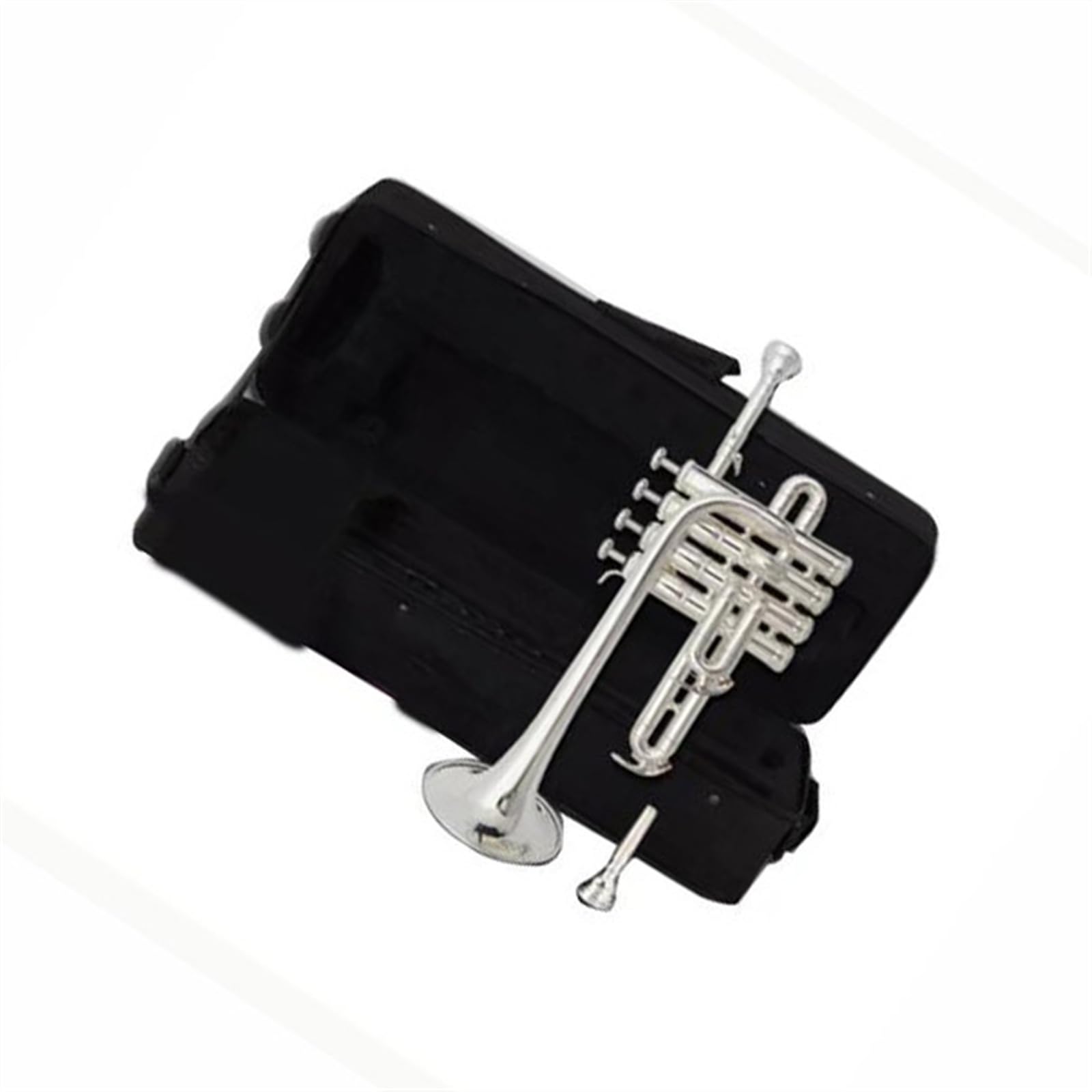 Trompeta Estándar Trompeta Piccolo Bb Profesional Superficie Lacada Dorada Trompeta Tres Tonos Pistón Alto Monel(Silver)