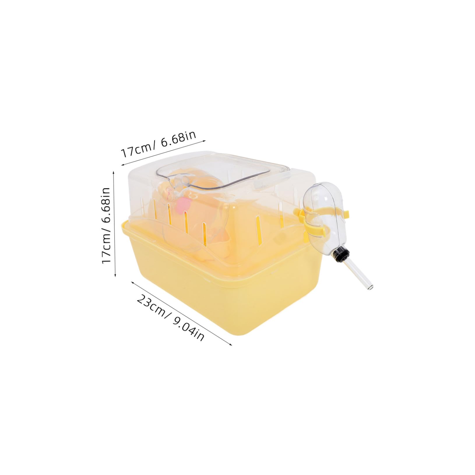 HOLIDYOYO Hamster Travel Carrier Sunroof Guinea Pig Cage Plastic Compact and Portable Pet Box