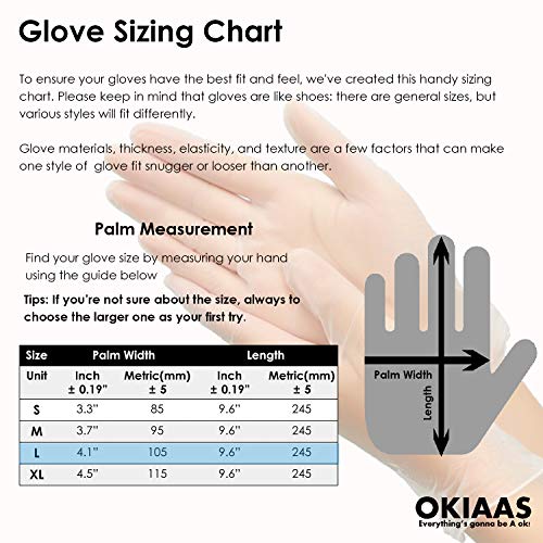 OKIAAS Vinyl Disposable Gloves| Latex and Powder-Free Cleaning Gloves for Food Handling, Lab Work and More | Large,100 Counts/Box - Thumbnail 7