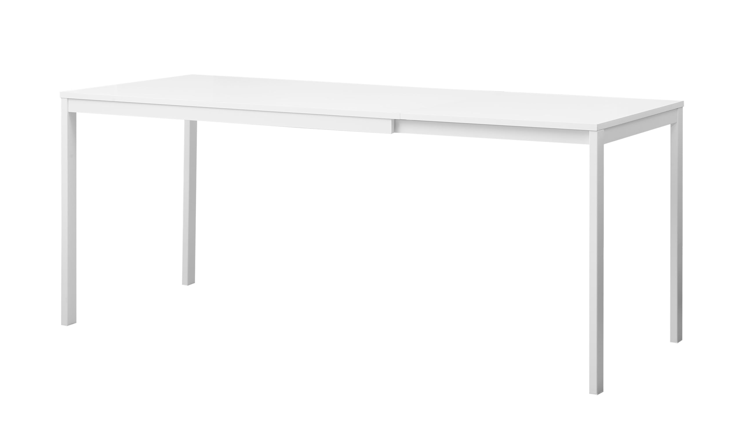AVANTI TRENDSTORE - Adro - Tavolo da Pranzo Allungabile Moderno, Struttura in Metallo e Piano in Legno Laminato Bianco, Estensibile fino a 180 cm, 120-180 x 74 x 75 cm