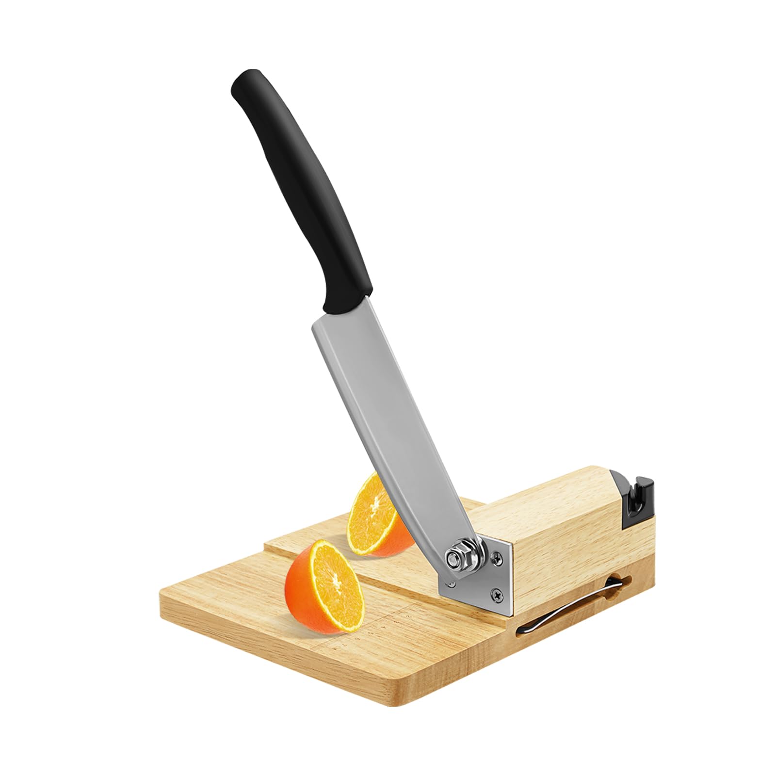 Coupe-fromage Guillotine En Acier Inoxydable - Socle Bois - Lame 15,8 Cm - Pour Saucisse, Pain, Légumes - 13