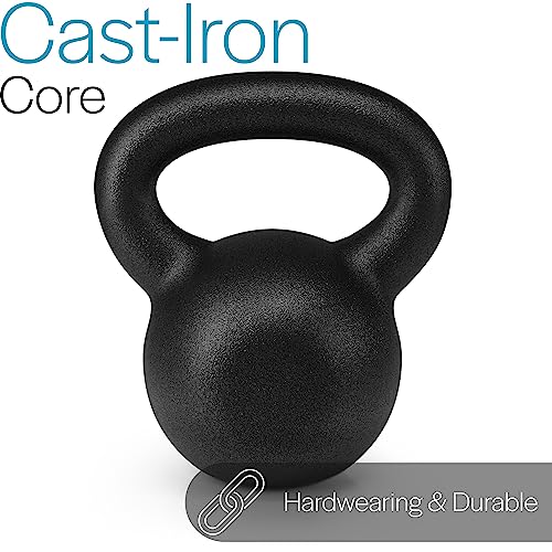 Core Balance Kettlebell Neoprene Coated Cast Iron Weight Lifting Strength Training Cardio Fitness Home Gym (1 x 4kg, 6kg, 8kg, 10kg, 12kg, 16kg or 20kg) - Image 3