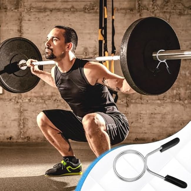 simarro Weight Clips for Bars, 8pcs 1 Inch Barbell Clamps Stainless Steel Weight Bar Clamps Barbell Collars Fitness Bar Clips Weight Bar Clamps for Weightlifting Strength Training Working Out