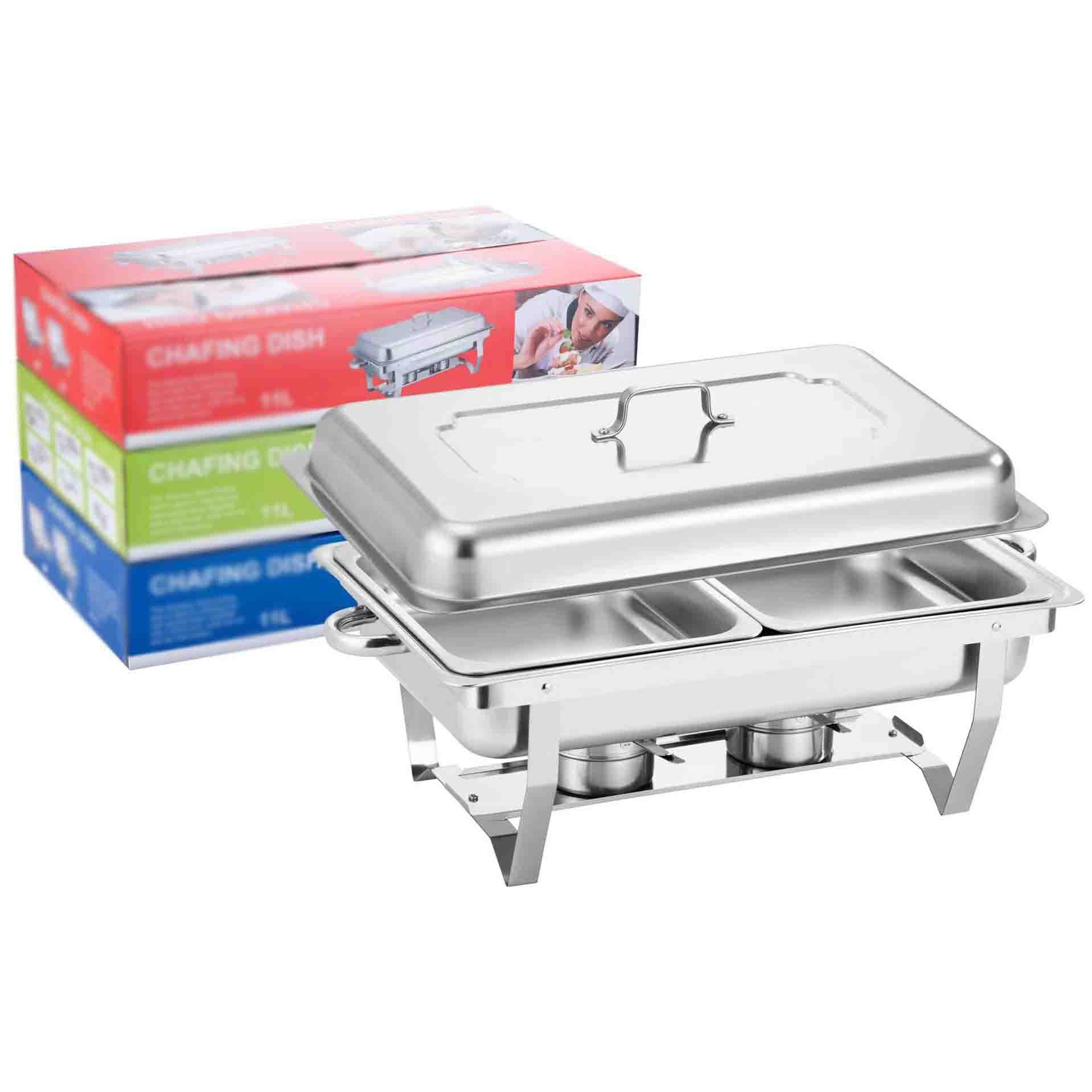 FJAUOQ Chafing Dish Contenitore Termico in Acciaio Inox Scaldavivande in Acciaio Inox Contenitore Termico per Catering Buffet E Feste,2 Pan