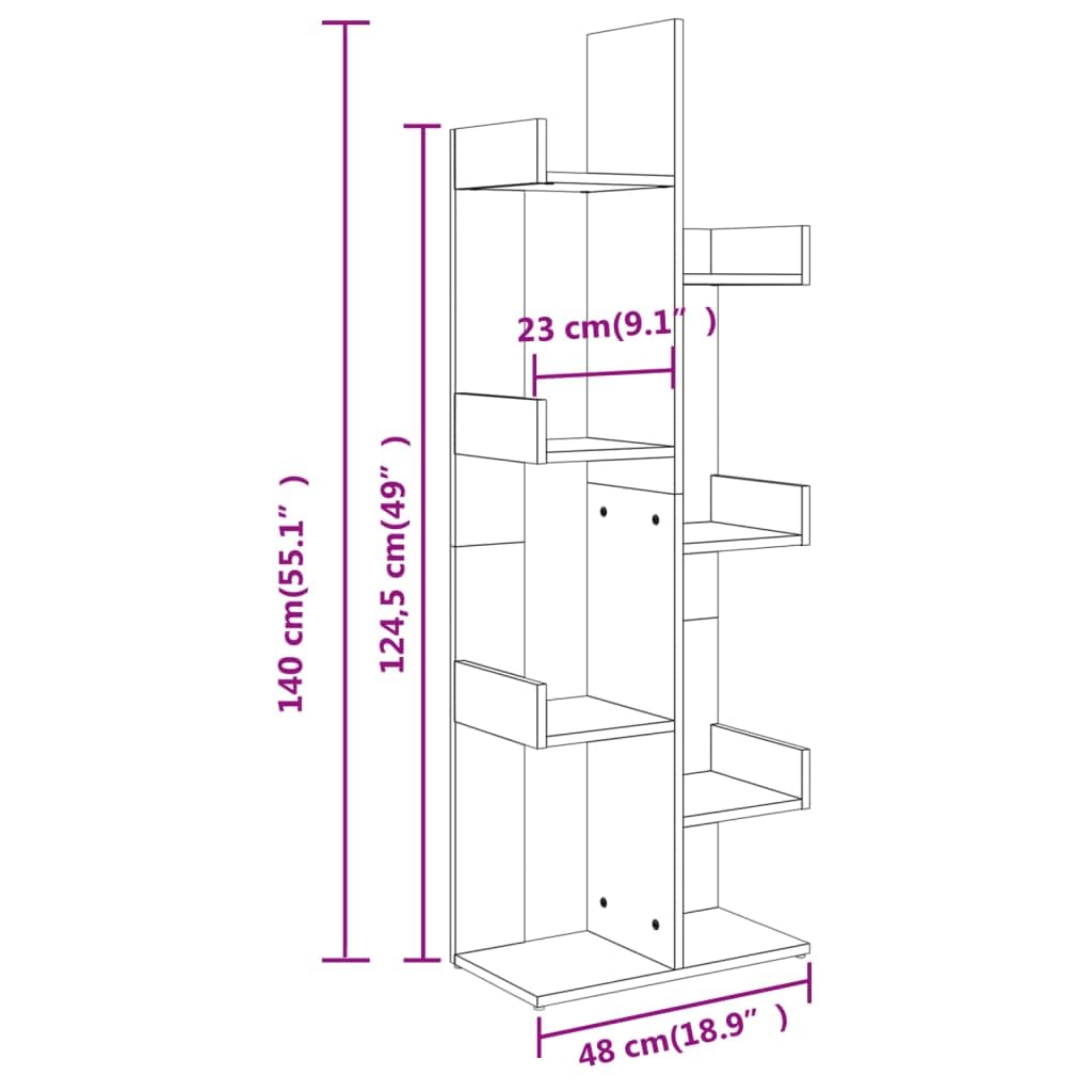 vidaXL - Boekenkast met onregelmatige vakken - Sonoma eiken - 67x25x161.5 cm | Leen Bakker