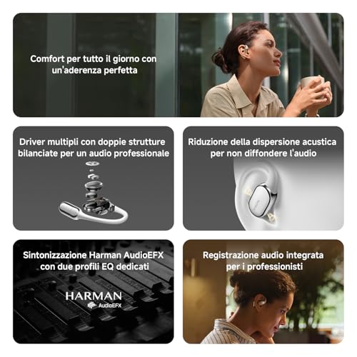 OpenWear Stereo Pro: comfort tutto il giorno, aderenza perfetta, 8,5/45 h di autonomia, riduzione dispersione suono, audio spaziale con tracking movimenti della testa, Hi-Res Audio, Titan Gray - Cuffia gaming - Immagine 1