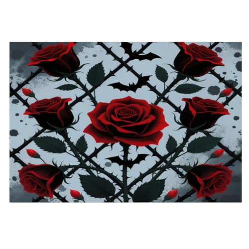 Papier peint 3D roses rouges effet trompe l'œil 3D - 7