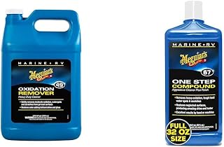 Meguiar's Marine/RV Heavy Duty Oxidation Remover and One Step Compound Bundle - 1 Gallon and 32 Oz