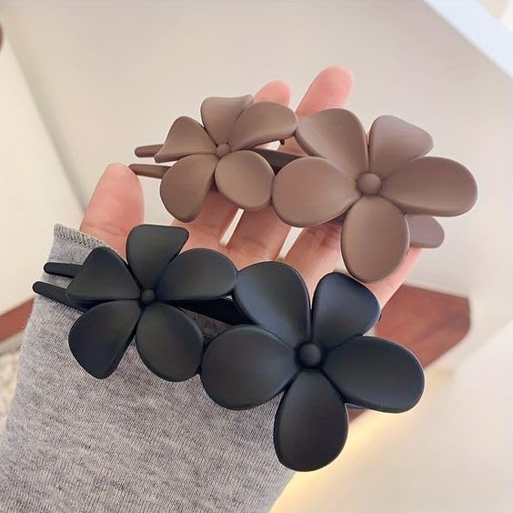 Juda Hair Clips/Big Flower Bow, Matte Floral Hair Accessories for Long Thick Hair, Back Clip for Girls, Hair Clips with Flowers, Hair Clips with