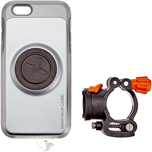 Morpheus Labs M4 Bikekit soporte para bicicleta para Apple iPhone 6/6s I soporte & funda para teléfono inteligente fiable/segura, manejo sencillo, fijación de manillar sólido para el móvil I Bike-case para la navegación para bicicletas, inc. RainCover  [Silver]