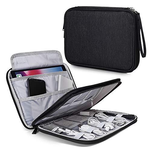 Electronic Accessories Organizer Travel Case, Double Layer Waterproof Universal Cord and Charger Cable
