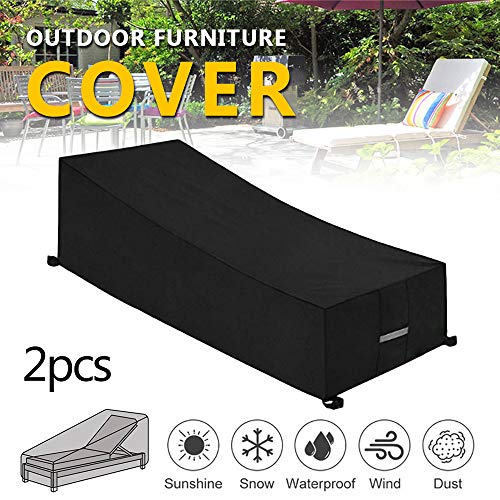 ZhongYeYuanDianZiKeJi - Funda para tumbona de jardín, color negro, 210 x 75 x 80 x 40 cm