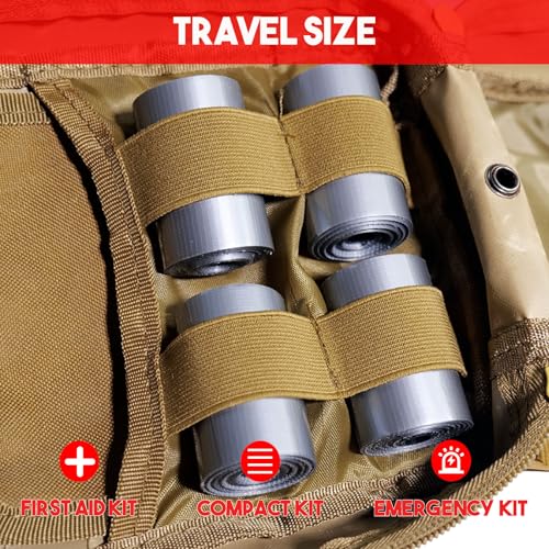 Image of Pocket Size Duct Tape, Emergency Kit for Outdoors, Travel, Car, Survival Gear, First Aid, Backpacking, Camping, 2 Inch x 16 Feet, Silver, Pack of 1