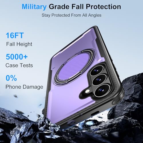 Coque antichoc Samsung S26 Plus MagSafe rigide violette avec support - 3