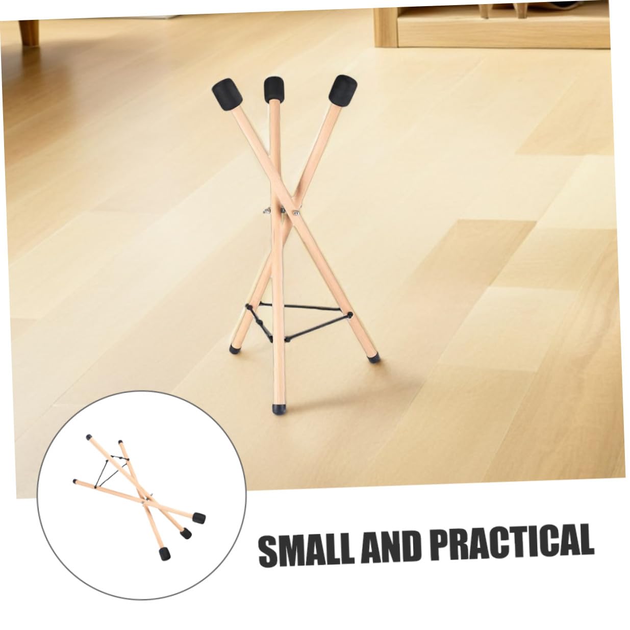 Zerodeko Support de Tambour à Langue en Bois Trépied Stable, Corde Réglable pour Transport Facile, pour Percussionnistes Professionnels et Débutants