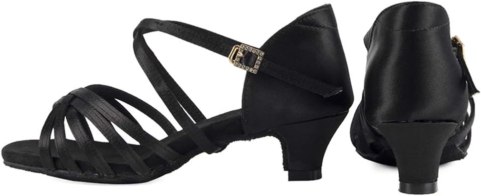 Girls Latin Dance Shoes Silk Ballroom Salsa Tango Professional Performance Practice Dancing Shoes, Model EMXGG-ZSDB - Image 5