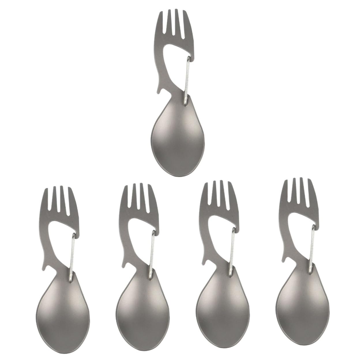 BESTonZON 5 Stück Multifunktionales Titangeschirr Rucksackreisen Utensil tragbar Besteck falten Camping-Spork Multifunktionale Campinggabel Multifunktions-Spork Spork Camping