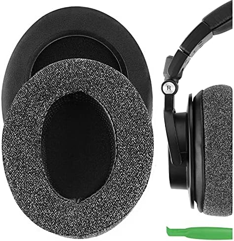 Geekria Comfort Linen Replacement Ear Pads for Audio-Technica ATH-M50XBT, M50xBT2, M50X, M60X, M40X, M30X, M20X, M10X, ATH-ANC9 Headphones, Repair Parts with Video Guide (Dark Grey) - Thumbnail 2