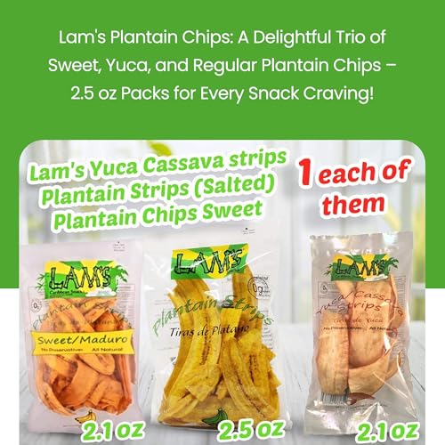 1Lam\'s Sweet+1Lam\'s Yuca+1Lam\'s Regular || Plantain banana chips, Sweet || Maduro || Yuca || Cassava strips || Regular Plantain Chips - Thumbnail 2