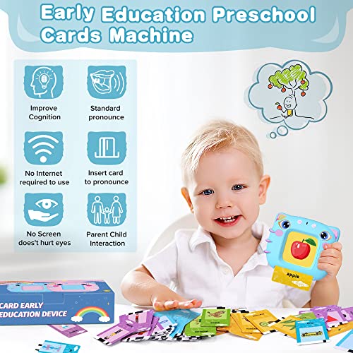 Learning Toys For Toddler 2-6 Year Old, Talking Flash Cards Machine With 112 Flash Cards, 224 Sight Words, Speech Therapy Toys, Autism Toys Gifts For Toddler Stocking Stuffers Gifts For Kids, Blue #TOP4