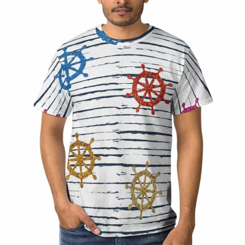 T-Shirt Homme Gouvernail Couleur pour Vos Journées d'Été Décontractées