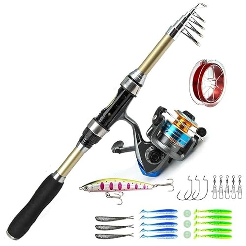 RTFJVXVZ Sea Rod Set Long range Casting Fishing Reel Bag Combination