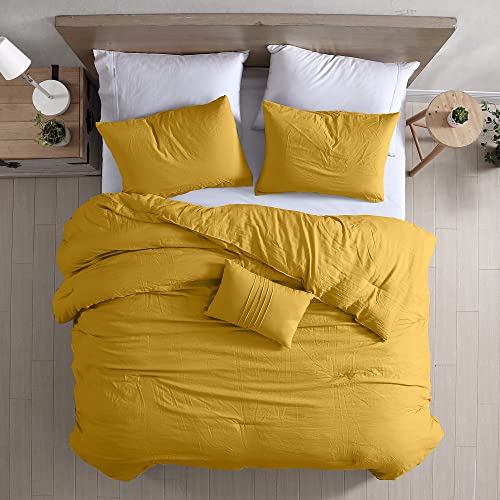 Image of Modern Threads 4-Piece Garment-Washed Comforter Set Beck Gold Queen