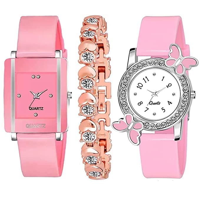 BID Analogue Girls Watch (Multicolour Dial Pink Colored Strap) (Pack of 3) Watches Kids & Adult (B0B2RB7TPM) Amazon Price History, Amazon Price Tracker