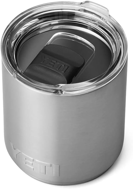 Rambler Lowball, Vacuum Insulated Stainless Steel Stackable Lowball with MagSlider Lid, Stainless Steel, 10 oz (296 ml)