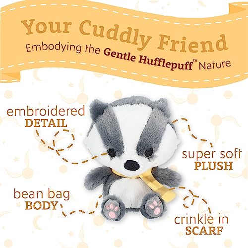 Image of Kids Preferred Harry Potter Hufflepuff Badger Plush Stuffed Animal with Yellow Stripped Scarf Hogwarts House Collectible for Babies, Toddlers, and Kids 6 Inches