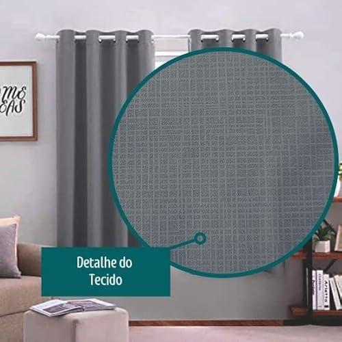 Cortina Blackout Cinza Pelicula Pvc 2,80M X 1,80M Corta 100% a Luz