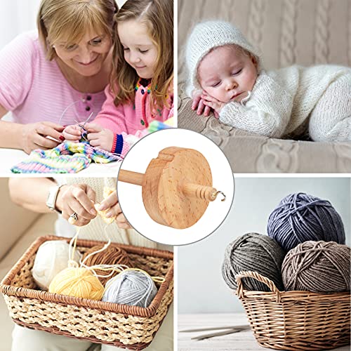 Finetoknow Drop Spindle Top Whorl Yarn Spin Hand Carved Wooden Tool For Beginners #TOP3