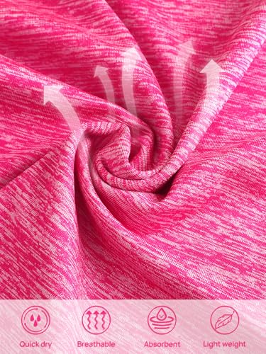 2 Pack Girls Dry-Fit Athletic Shirt Short Sleeve Crew Neck Moisture Wicking Performance Tees for Youth Teens 4-16Y4