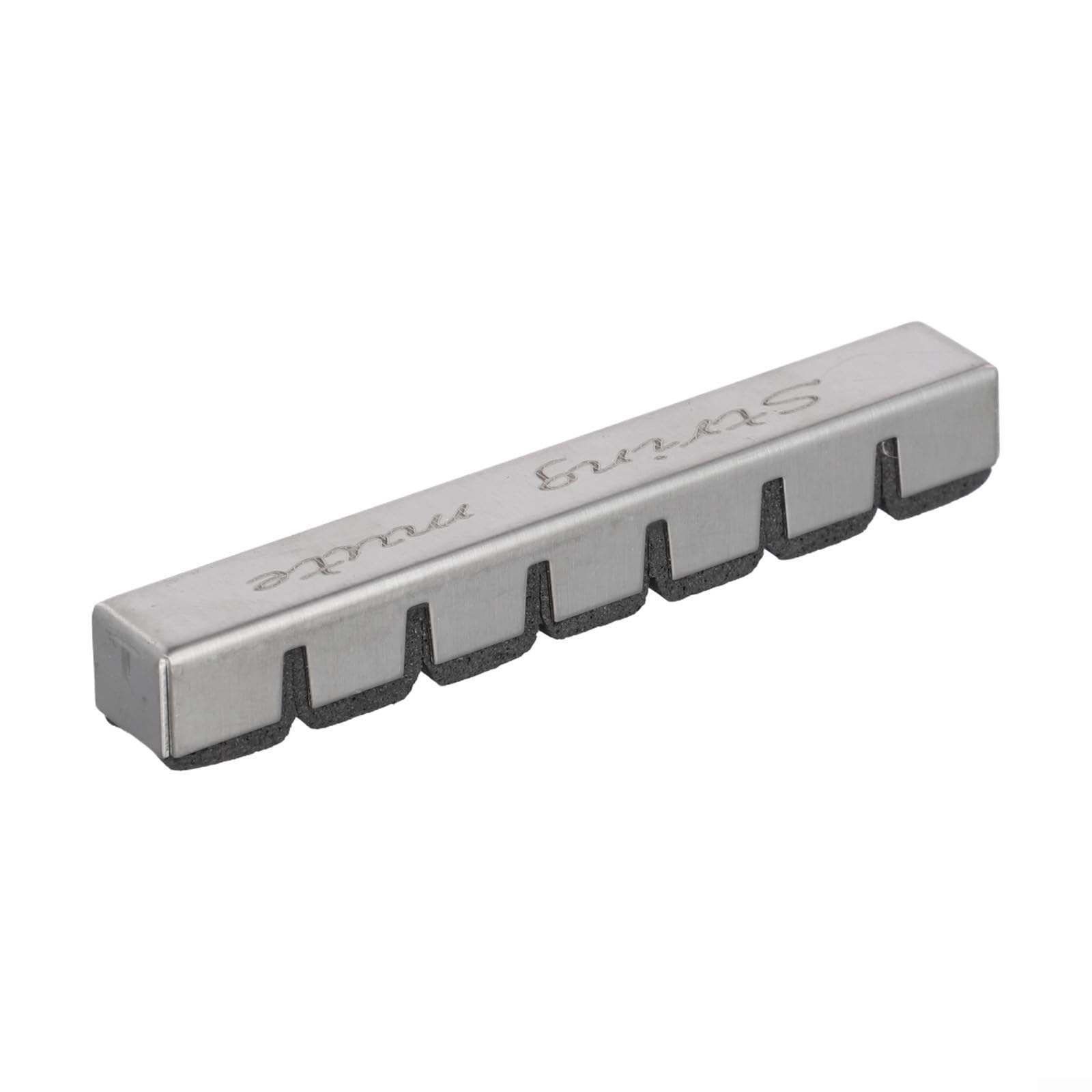 Sordina per corde per chitarra, riduzione del rumore, per chitarra elettrica, acustica, basso, chitarra, silenziatore in spugna metallica per indebolire il suono, ridurre il volume, argento, 10 x 2 x