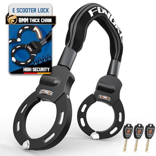Antivol Trotinette Electrique, Cadenas Trotinette Electrique, Cadenas Velo 8mm Ultra Résistant, Portabilité Chaine Velo Antivol, Antivol Menotte pour...
