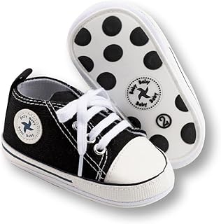Baby Boys Girls Star High Top Sneaker Soft Anti-Slip Sole Newborn Infant First Walkers Canvas Denim Shoes