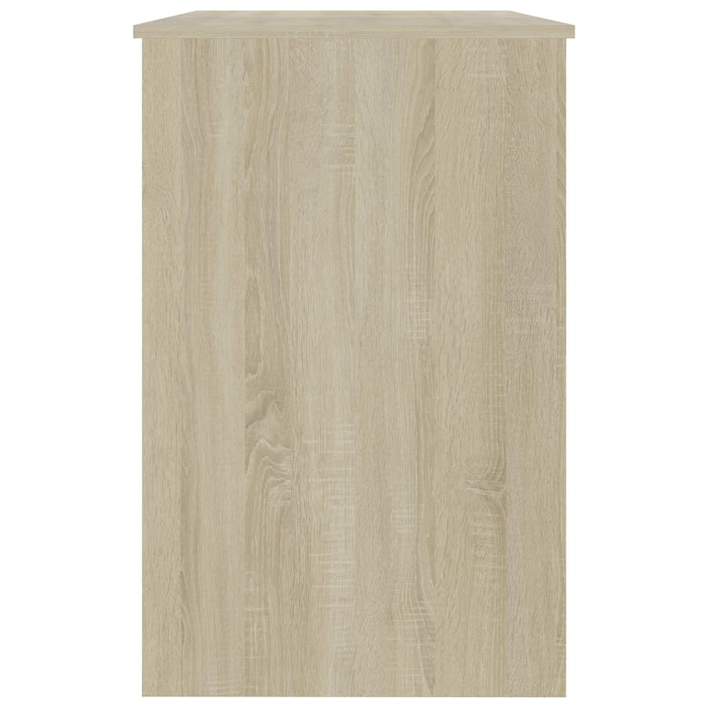 Scrivania in rovere Sonoma, 100 x 50 x 76 cm, per computer, ufficio, PC, lavoro, laptop, gaming, segretaria, cassetto, scaffale, tastiera, altezza dello spazio di archiviazione, per monitor