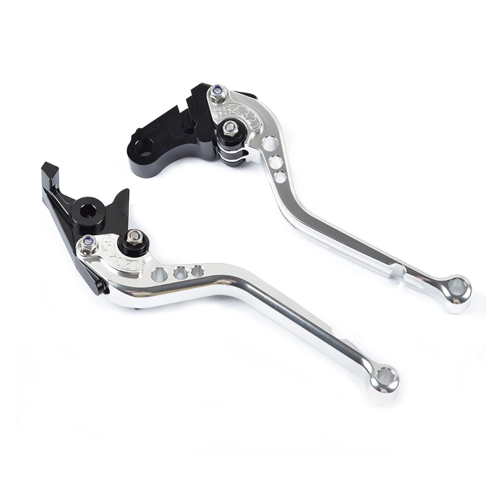 JWQEBNS Motorcycle Brake Clutch Levers for CB599 CB600 Hornet CB919 F2 F3 F4 F4i CBR900RR VTX1300 NC700 S/X Short Long Adjustable Clutch Brake Levers(Long-Silver)