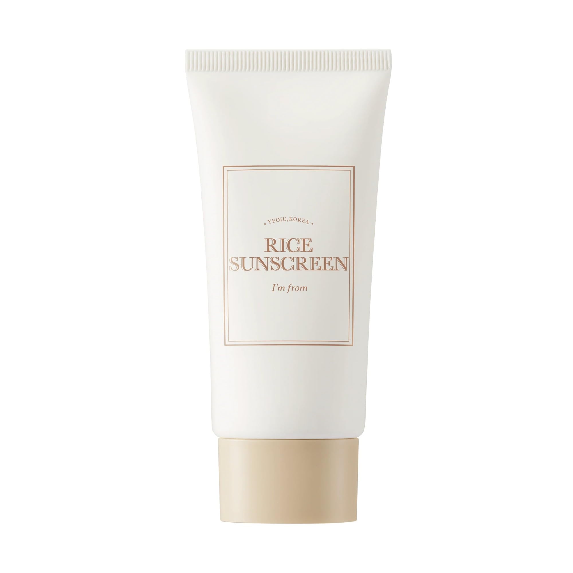 I'm from Écran solaire au riz 50 ml, physique, extrait de riz 41%, oxyde de zinc non nano, respectueux des récifs, protection solaire de la peau