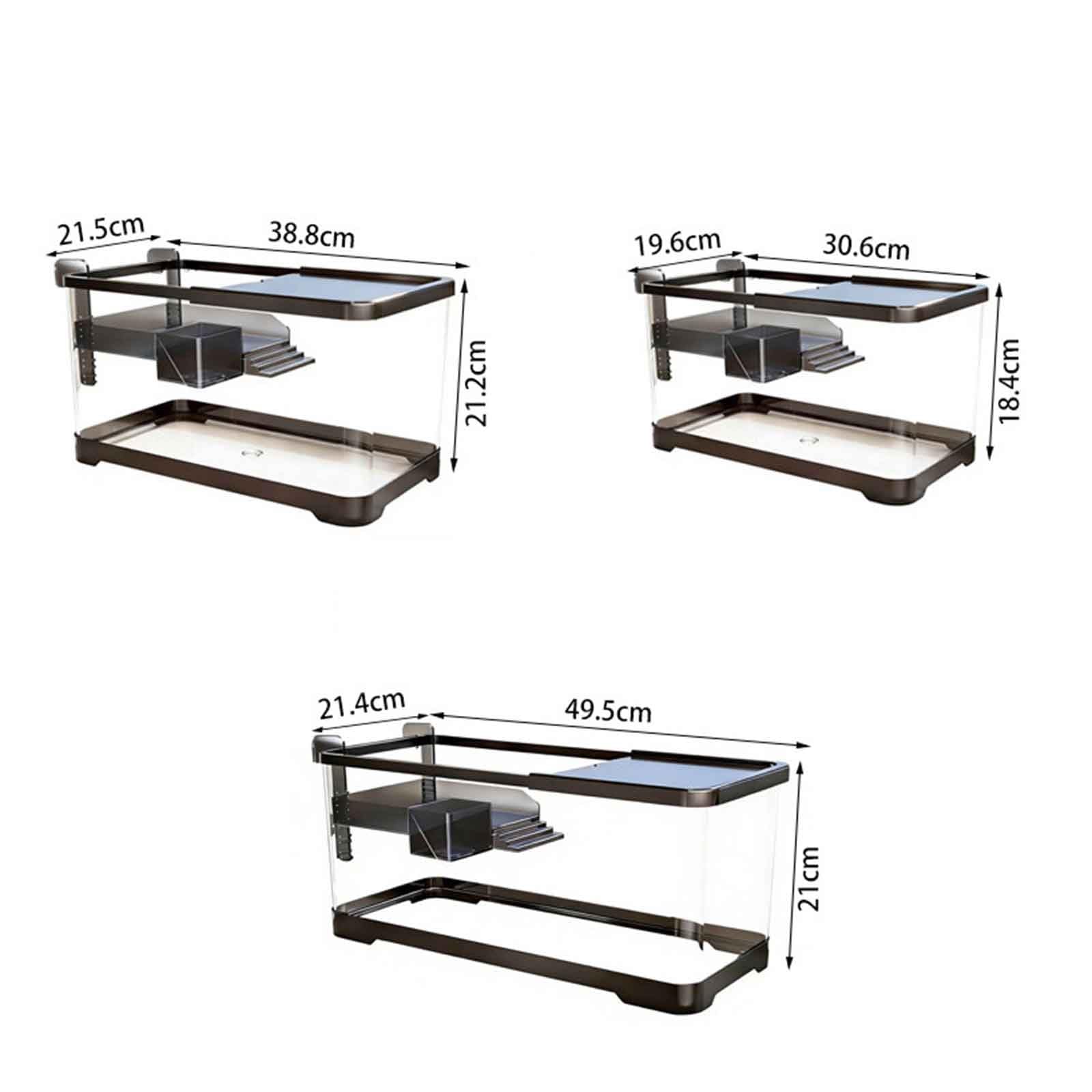 Turtle Fish Tank Con Piattaforma Per Crogiolarsi Alla Tartaruga, Acquario Per Tartarughe Con Drenaggio Sul Fondo Per Tartarughe Giovani, Gamberi, Granchi, Anfibi, Rettili(Small)