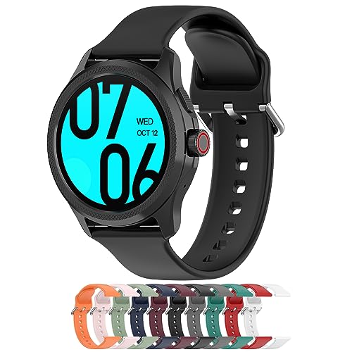 Disscool �����p���X�g�o���h Ticwatch Pro 5�Ή� 24mm ���߉\ �\�t�g�V���R�����X�g�X�g���b�v �N�C�b�N�����[�X�t�� Itouch Air 3 �X�}�[�g�E�H�b�`�A�N�Z�T���[ (�u���b�N)