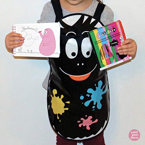 Petit Jour Paris  Cuaderno de hojas blancas, 8 rotuladores y un delantal Barbapapa  ¡A tus rotuladores!