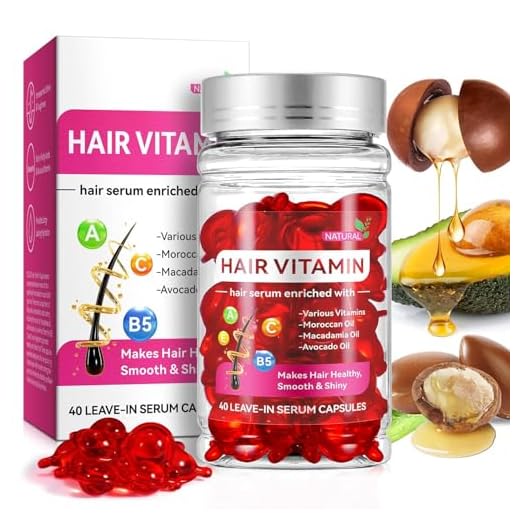 Hair Vitamin Serum Capsule, Hair Vitamin Serum Capsules, Moroccan Macadamia Avocado Oil, Enriched with Vitamins A C E & B5, Moisturises, Repairs Damaged (A)