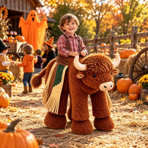 VNKFHMSWQ Highland Bison Role-Playing Costume, Ride-On Plush Bison Outfit - image 5