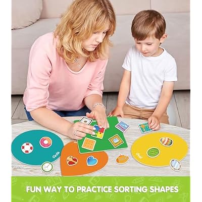 EAMAY Shape Sorter Toy for Toddler, Shape Puzzles and Matching Games Set with 8 Sorting Mats and 48 Everyday Objects Pieces - Learning Sorting Toys for Kids