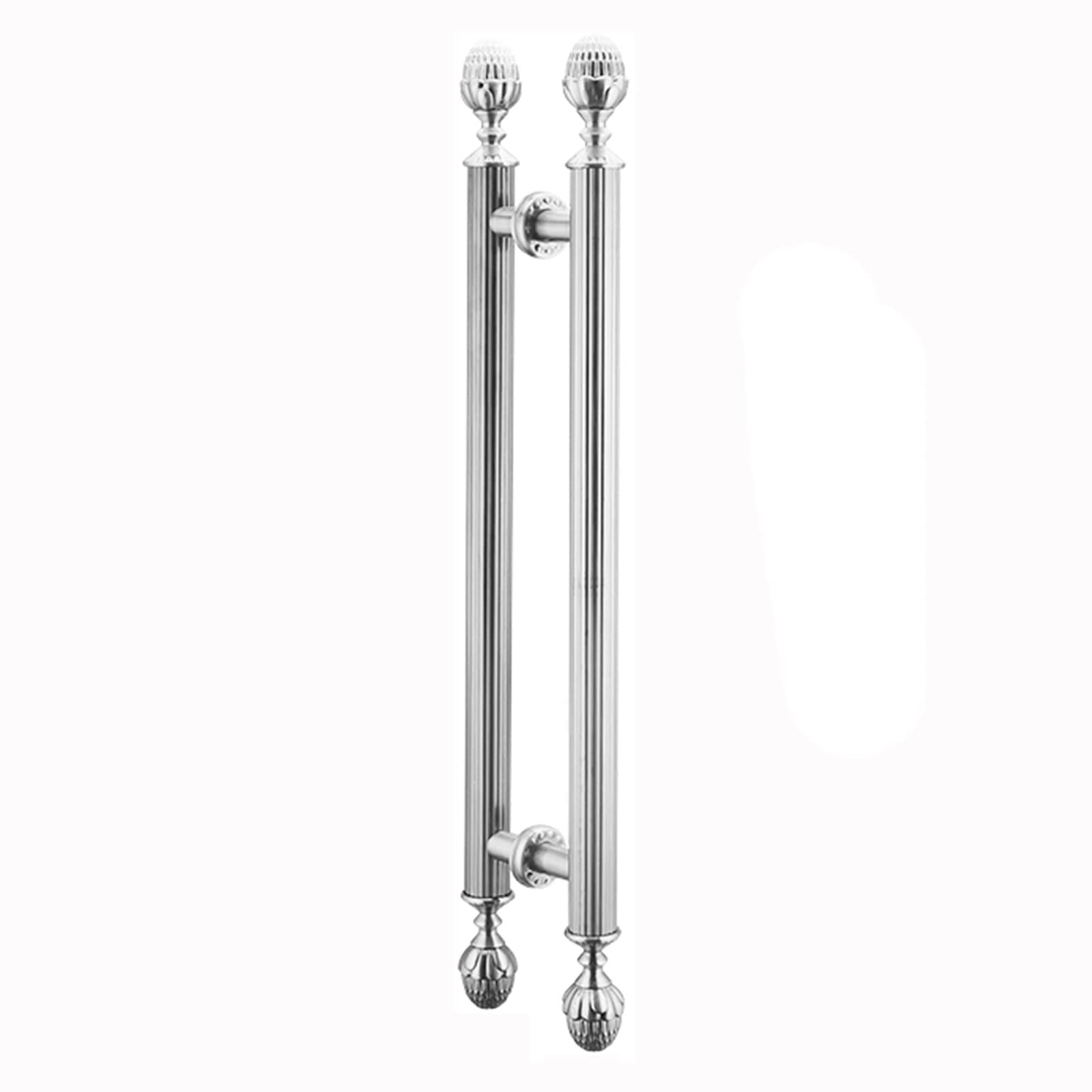DFGHNBVC Door Handle Modern Entry Door Handle Push Pull Door Handles, 20/24/27/31/35/39/43/47Inch Long, Round Glass Shower Door Handle, Double Sided Mount Indoor Barn Door Handles,Silver-110Cm/43.3In